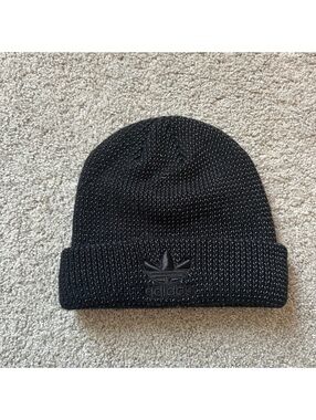 Adidas Black Knit Adicolor Beanie Hat Unisex OSFM